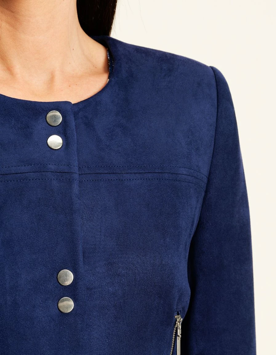 Veste Aspect Daim Bleue 7 Veste Aspect Daim Bleue – Image 5