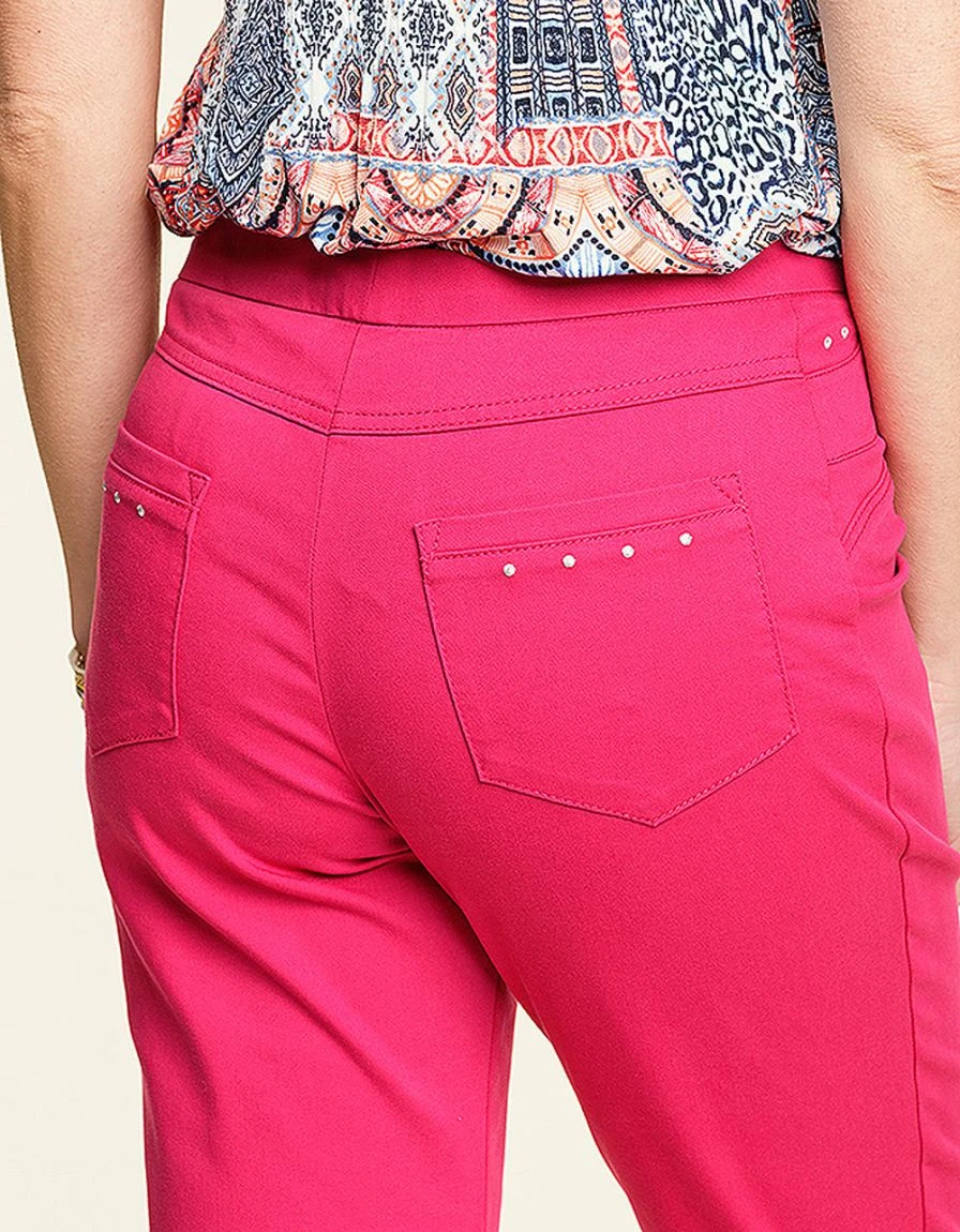 Pantacourt Rose élastiqué 7 Pantacourt Rose élastiqué – Image 5