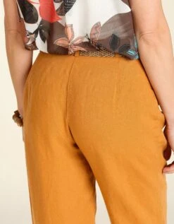 Pantalon En Lin Ocre -Meilleur Vêtement Magasin image5 21ec2454098