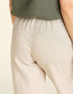 Pantacourt 100% LIN Beige -Meilleur Vêtement Magasin image5 21ec2515066