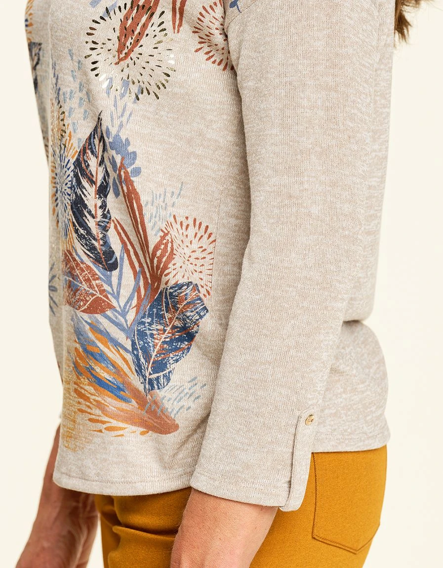 Pull Stretch Gris Fleuri 7 Pull Stretch Gris Fleuri – Image 5