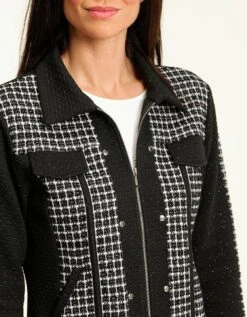 Veste Chic Jacquard Noir -Meilleur Vêtement Magasin image5 21hc4256016
