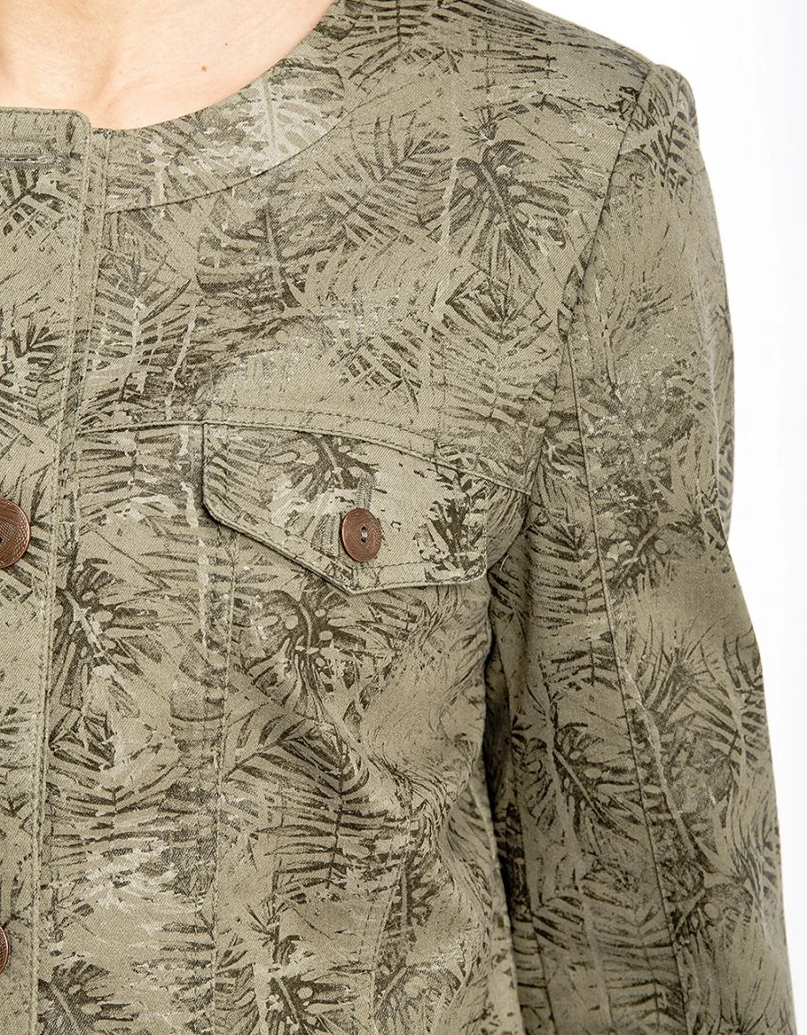 Veste Jean Imprimée Kaki 6 Veste Jean Imprimée Kaki – Image 4