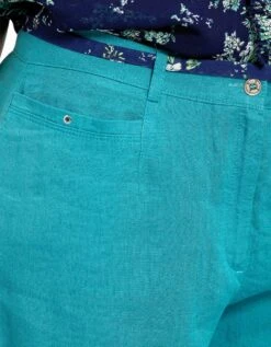 Pantacourt Vert Lin -Meilleur Vêtement Magasin image5 22ed0783050