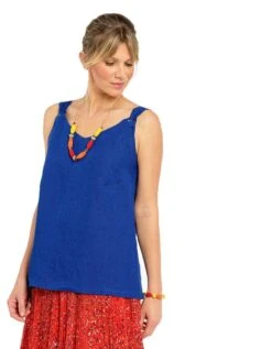 Top Bleu Dur 100% Lin -Meilleur Vêtement Magasin image5 22ed0805085