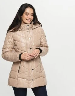 Doudoune Beige Imprimé -Meilleur Vêtement Magasin image5 22hd2673066