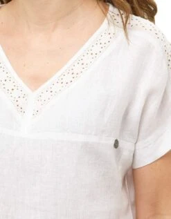 Blouse 100%lin Blanc -Meilleur Vêtement Magasin image5 23ed4097015