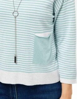 Pull Rayures Vert D'eau -Meilleur Vêtement Magasin image5 23ed4661188