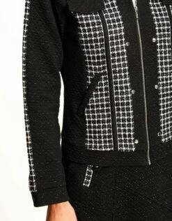 Veste Chic Jacquard Noir -Meilleur Vêtement Magasin image6 21hc4256016
