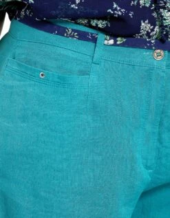 Pantacourt Vert Lin -Meilleur Vêtement Magasin image6 22ed0783050