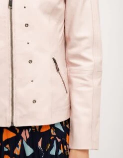 Veste 100% Cuir Rose Pale -Meilleur Vêtement Magasin image6 22ed0864074