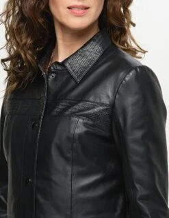 Veste 100% Cuir Noir 15 Veste 100% Cuir Noir -Meilleur Vêtement Magasin image6 22hd2236020