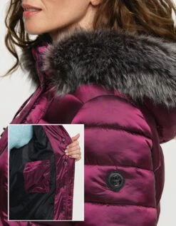 Doudoune Mi-longue Prune -Meilleur Vêtement Magasin image6 22hd2580030