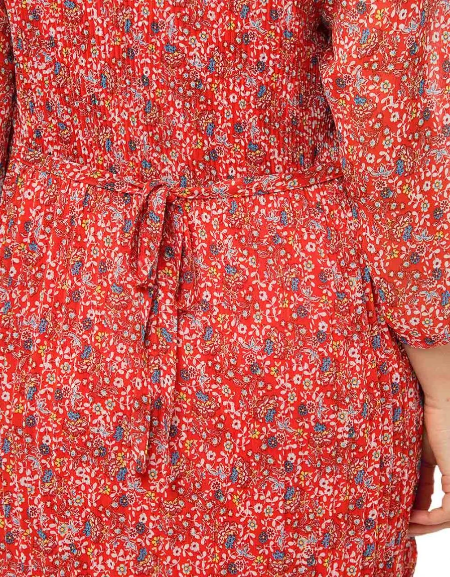 Robe Rouge Fin Plissé 8 Robe Rouge Fin Plissé – Image 6