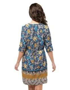 Robe Motifs Floraux Bleu -Meilleur Vêtement Magasin image7 23ed4433086