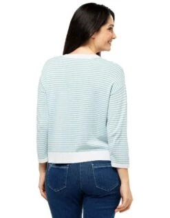 Pull Rayures Vert D'eau -Meilleur Vêtement Magasin image7 23ed4661188