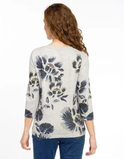 Pull Gris Imprimé Floral -Meilleur Vêtement Magasin image8 22ed0143066