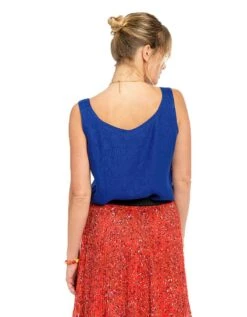 Top Bleu Dur 100% Lin -Meilleur Vêtement Magasin image8 22ed0805085